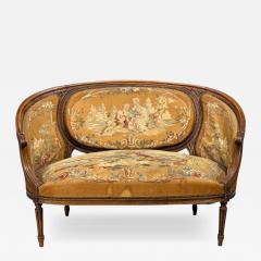 Louis XVI Style Canape or Settee Tapestry Walnut France 20th c  - 4533868