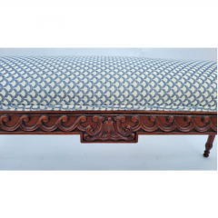 Louis XVI Style Carved Fruitwood Roll Arm Bench - 3616519