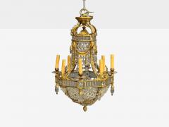 Louis XVI Style Chandelier Dore Bronze Crystal France 19th c  - 4731384