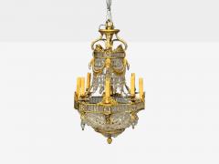 Louis XVI Style Chandelier Dore Bronze Crystal France 19th c  - 4731385