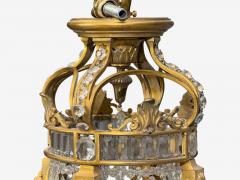 Louis XVI Style Chandelier Dore Bronze Crystal France 19th c  - 4731386
