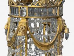 Louis XVI Style Chandelier Dore Bronze Crystal France 19th c  - 4731387