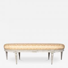 Louis XVI Style Creme Painted Bench - 4392656