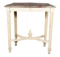 Louis XVI Style Creme Painted Console Table - 4524563