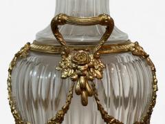 Louis XVI Style Crystal Bronze Monumental Lidded Urns Italy 20th c  - 4220971