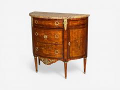 Louis XVI Style Demilune Commodes A Pair Inlaid Bronze France 19th c  - 4548692