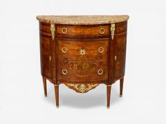 Louis XVI Style Demilune Commodes A Pair Inlaid Bronze France 19th c  - 4548693