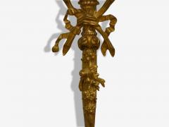 Louis XVI Style Dor Bronze Monumental Wall Sconces France 19th C  - 4145963