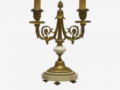Louis XVI Style Dore Bronze Marble Candelabras France 19th c  - 4219928