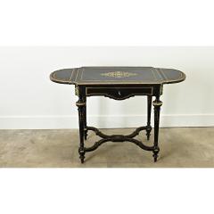 Louis XVI Style Ebonized Drop Leaf Desk - 3715563
