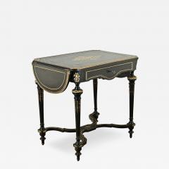 Louis XVI Style Ebonized Drop Leaf Desk - 3841282