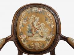 Louis XVI Style Four Armchairs Tapestry Walnut France 20th c  - 4533333