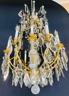 Louis XVI Style French Chandelier 12 Lights Crystal Bronze Recently Wired - 2539967