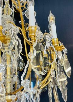 Louis XVI Style French Chandelier 12 Lights Crystal Bronze Recently Wired - 2539969