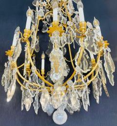 Louis XVI Style French Chandelier 12 Lights Crystal Bronze Recently Wired - 2539977