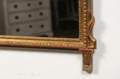 Louis XVI Style Gilt Wood Mirror with Floral Carved Medallion Crest and Tassels - 3577259