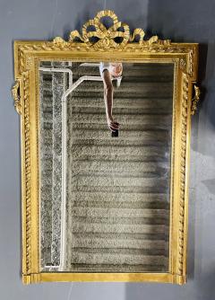 Louis XVI Style Gilt Wood Pier Console Wall Mirror Beveled - 3137054