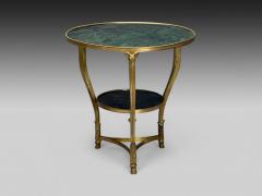 Louis XVI Style Hollywood Regency Bronze Green Marble Gueridons 20th c  - 4114669