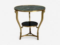Louis XVI Style Hollywood Regency Bronze Green Marble Gueridons 20th c  - 4114671