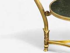 Louis XVI Style Hollywood Regency Bronze Green Marble Gueridons 20th c  - 4114673