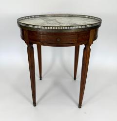 Louis XVI Style Mahogany Bouillotte Table with Marble Top Late 19th Century - 4568334