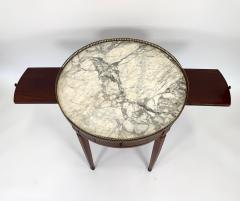 Louis XVI Style Mahogany Bouillotte Table with Marble Top Late 19th Century - 4568335