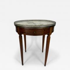 Louis XVI Style Mahogany Bouillotte Table with Marble Top Late 19th Century - 4568434