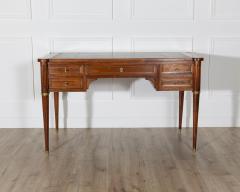 Louis XVI Style Mahogany Flat Desk with Brass Detailing and Green Leather Top - 4246307
