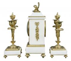 Louis XVI Style Marble and Bronze Clock Garniture - 4129573