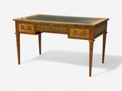 Louis XVI Style Marquetry Leather Writing Desk France 19th  - 4261309