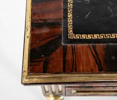 Louis XVI Style Neoclassic Form Leather Top Faux Calamander Desk - 4479205