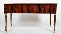 Louis XVI Style Neoclassic Form Leather Top Faux Calamander Desk - 4479206