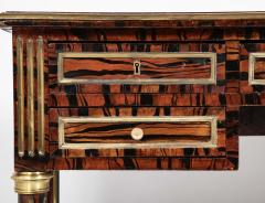 Louis XVI Style Neoclassic Form Leather Top Faux Calamander Desk - 4479208