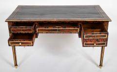 Louis XVI Style Neoclassic Form Leather Top Faux Calamander Desk - 4479226