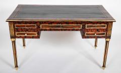 Louis XVI Style Neoclassic Form Leather Top Faux Calamander Desk - 4479233