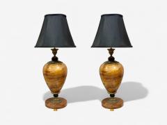 Louis XVI Style Onyx Bronze Table Lamps France 1930s - 4256791