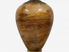 Louis XVI Style Onyx Bronze Table Lamps France 1930s - 4256795
