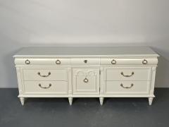 Louis XVI Style Painted Dresser Mid Century Modern Commode Bronze Off White - 3136910