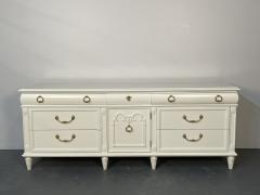 Louis XVI Style Painted Dresser Mid Century Modern Commode Bronze Off White - 3136912