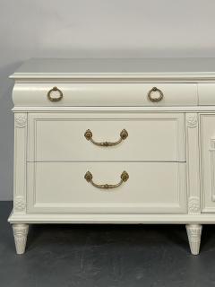 Louis XVI Style Painted Dresser Mid Century Modern Commode Bronze Off White - 3136914
