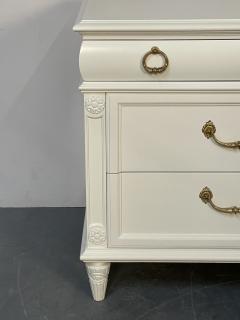 Louis XVI Style Painted Dresser Mid Century Modern Commode Bronze Off White - 3136915