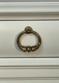 Louis XVI Style Painted Dresser Mid Century Modern Commode Bronze Off White - 3136917