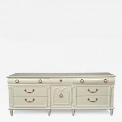 Louis XVI Style Painted Dresser Mid Century Modern Commode Bronze Off White - 3280132