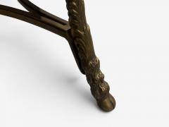Louis XVI Style Rams Head Gueridon Bronze Black Stone France 20th c  - 4700996