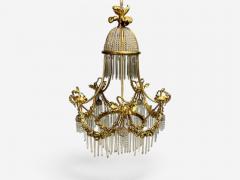 Louis XVI Style Russian Neoclassical Bronze Crystal Chandelier France 1900s - 4049959