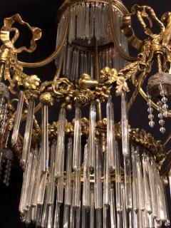 Louis XVI Style Russian Neoclassical Dor Bronze and Crystal Chandelier - 2490773