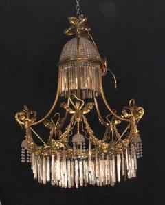 Louis XVI Style Russian Neoclassical Dor Bronze and Crystal Chandelier - 2955236
