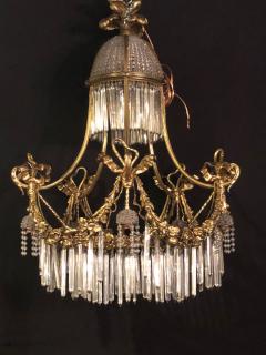 Louis XVI Style Russian Neoclassical Dor Bronze and Crystal Chandelier - 2955237