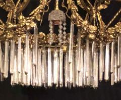 Louis XVI Style Russian Neoclassical Dor Bronze and Crystal Chandelier - 2955243