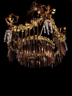 Louis XVI Style Russian Neoclassical Dor Bronze and Crystal Chandelier - 2955245
